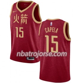 Män Houston Rockets Tröja Clint Capela 15 2018-19 Nike City Edition Röd Swingman